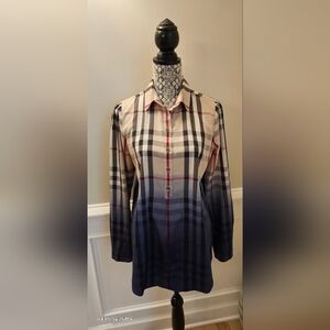 Burberry Tunic Womens Sz LARGE Ombre plaid